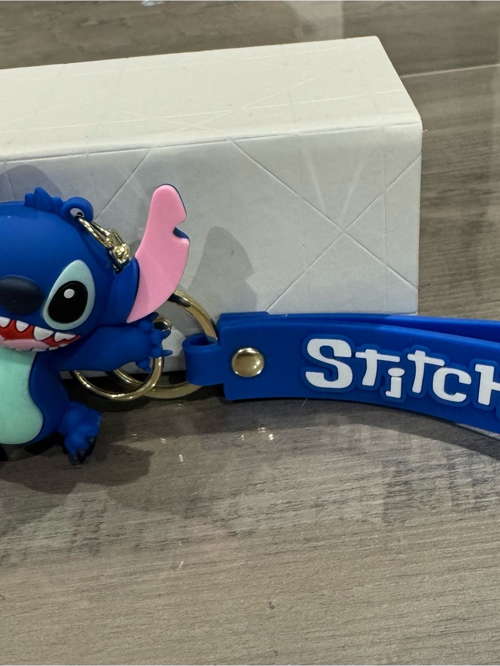 Stitch Blue Silicone Keychain- Cute Character Keyring